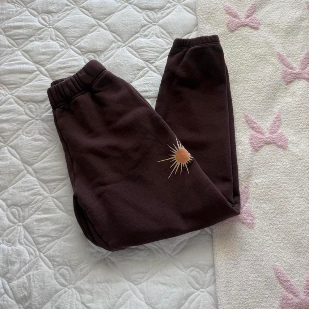brown‎ set active sweatpants joggers